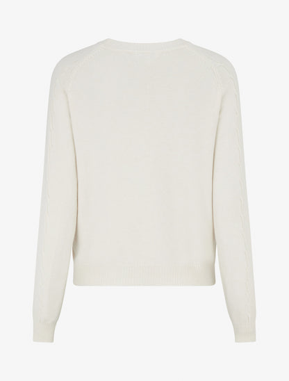 Pull en maille stylisée coupe droite - Écru - 2