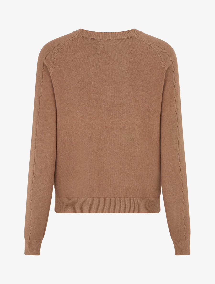 Pull en maille stylisée coupe droite - Camel - 2