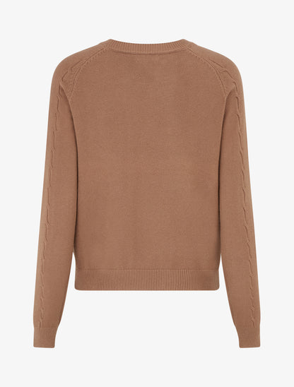 Pull en maille stylisée coupe droite - Camel - 2