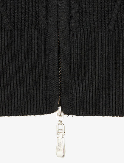 Sweat à capuche en maille - Noir - 3