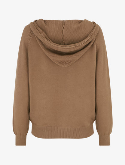 Sweat à capuche en maille - Camel - 2
