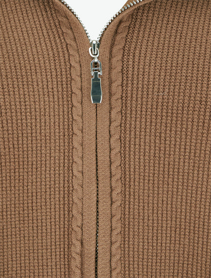 Sweat à capuche en maille - Camel - 3