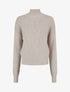 Pull uni à col montant - Taupe - 1