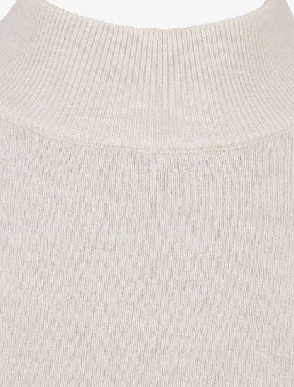 Pull fin uni à col montant - Beige - 3