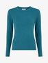 Pull ajusté en maille texturée à col rond - Bleu canard - 1