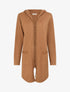 Gilet long uni à cordons de serrage au dos - Camel - 1