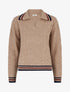 Pull texturé en maille à col V - Camel - 1