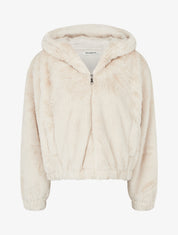 Manteau court en fourrure synthétique - Écru - 1