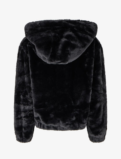 Manteau court en fourrure synthétique - Noir - 2