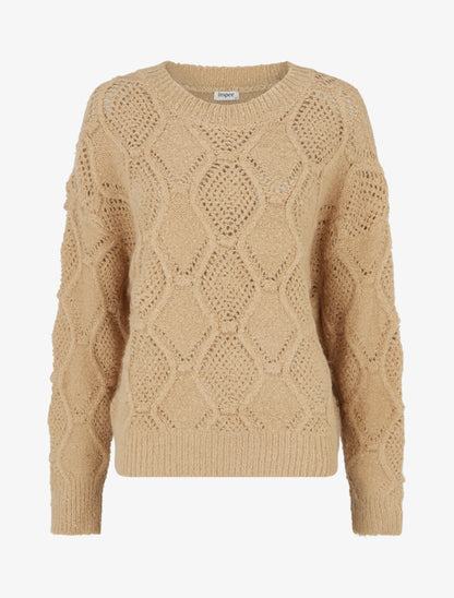 Pull duveteux oversize - Camel - 1