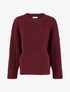 Pull droit à col rond en maille stylisée - Bordeaux - 1
