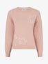 Pull uni à motif fantaisie - Rose - 1