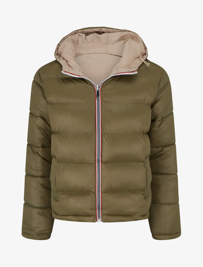 Doudoune matelassée reversible à capuche - Beige - 4