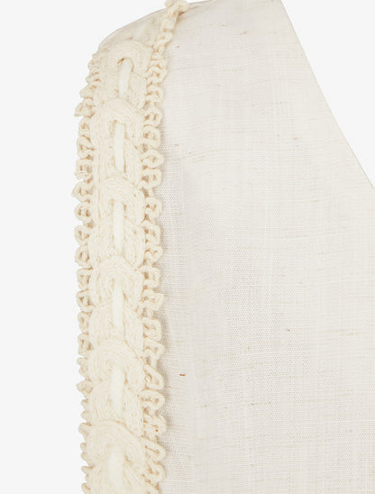 Top fluide uni sans manches - Crème - 3