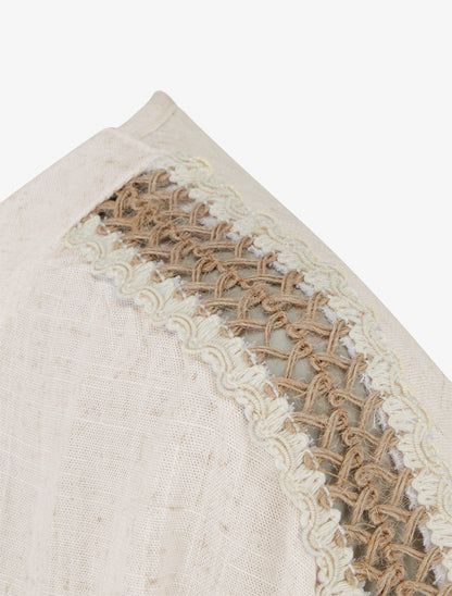 Top manches courtes à broderies ajourés - Crème - 3