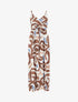 Robe longue imprimé fantaisie - Marron - 1
