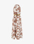 Robe longue dos nu à imprimé vache - Taupe - 1