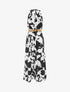 Robe longue dos nu à imprimé vache - Noir - 1