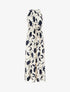 Robe longue élastiquée imprimé floral - Marine - 1
