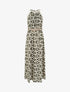 Robe longue à col américain imprimé graphique - Kaki - 1