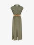 Robe longue unie boutonnée - Kaki - 1