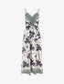Robe longue à imprimé palmiers - Marine - 1