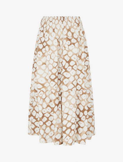 Jupe longue élastiquée fantaisie - Taupe - 2