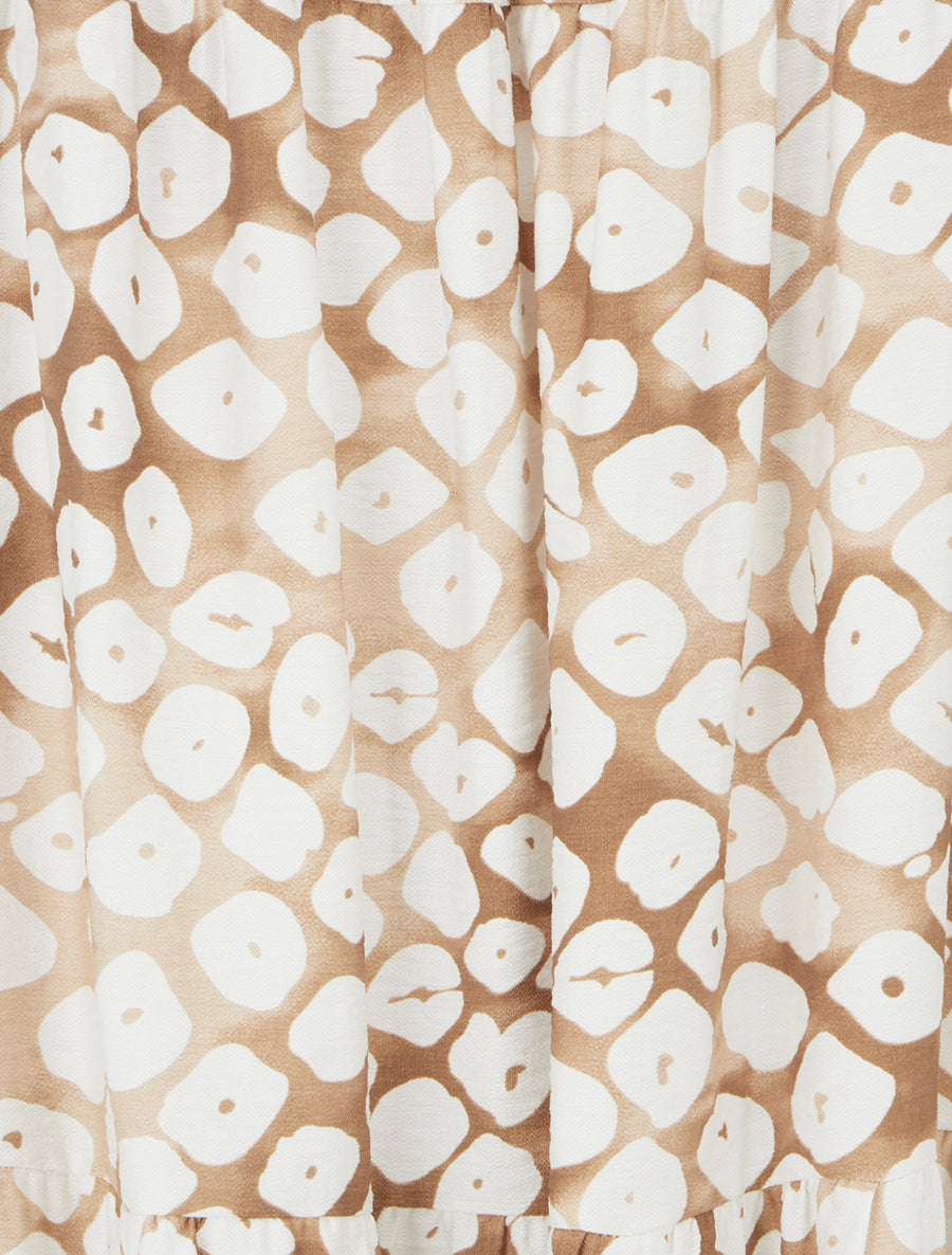 Jupe longue élastiquée fantaisie - Taupe - 3