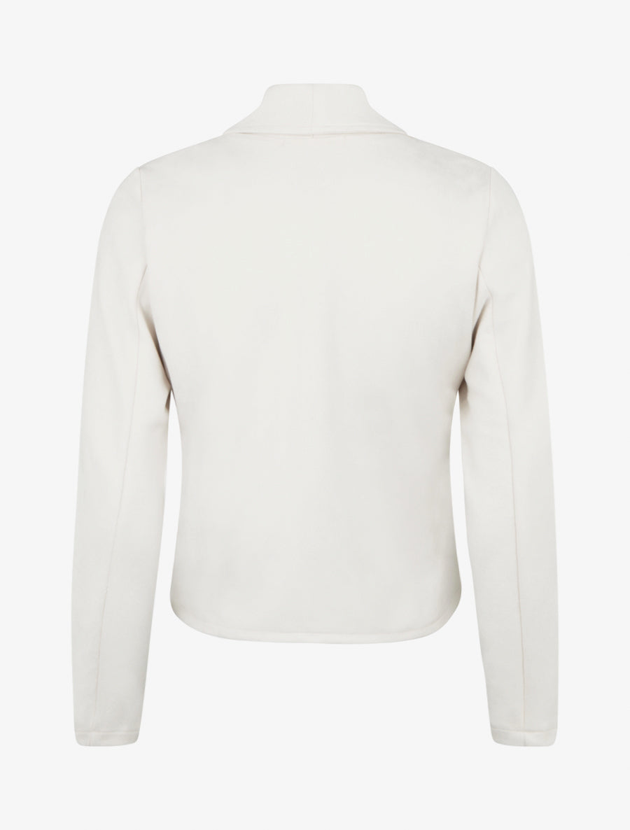 Jacke aus Wildlederimitat mit Schalkragen - Creme