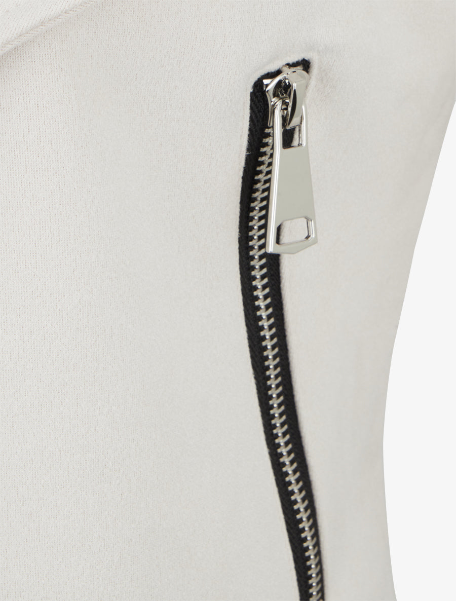 Jacke aus Wildlederimitat mit Schalkragen - Creme