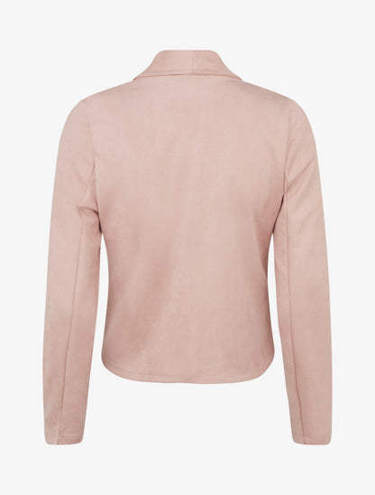 Jacke aus Wildlederimitat mit Schalkragen - Rose