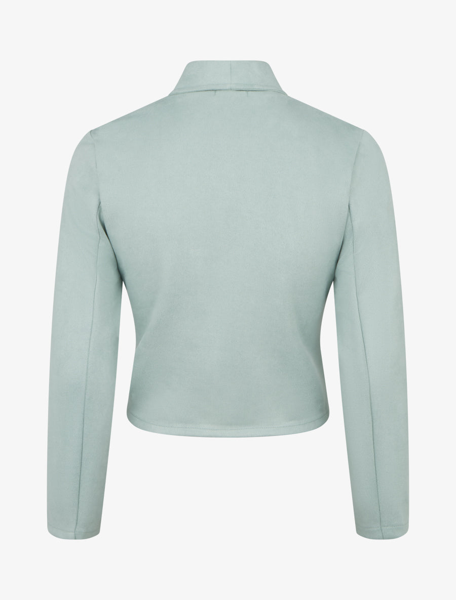 Veste en suédine à col châle - Vert d&