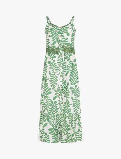 Robe évasée imprimé fantaisie - Vert - 1