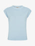 Top uni texturé à col rond - Bleu ciel - 1