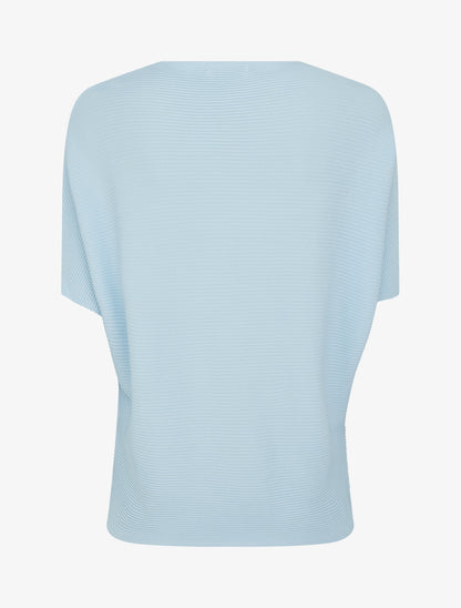 Top uni texturé à manches courtes - Bleu ciel - 2