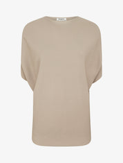 Top uni texturé à manches courtes - Taupe - 1