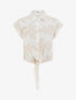 Chemise à nouer à broderies fleuries - Écru - 1
