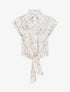 Chemise à nouer à broderies végétales - Écru - 1