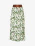 Jupe longue élastiquée imprimé fleuri - Vert - 1