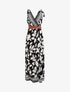 Robe imprimé fleurs tropicales à bretelles à nouer - Noir - 1