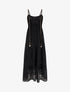 Robe longue en dentelle à bretelles tressées - Noir - 1