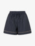Short droit à fines rayures - Marine - 1