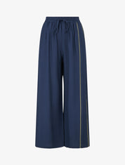 Pantalon ample à détail plissé - Marine - 1