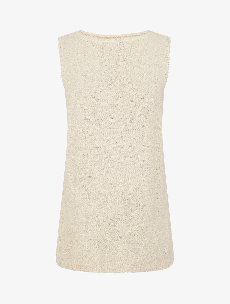 Débardeur en maille style peau de mouton - Écru - 2
