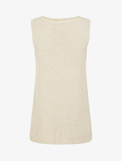 Débardeur en maille style peau de mouton - Écru - 2