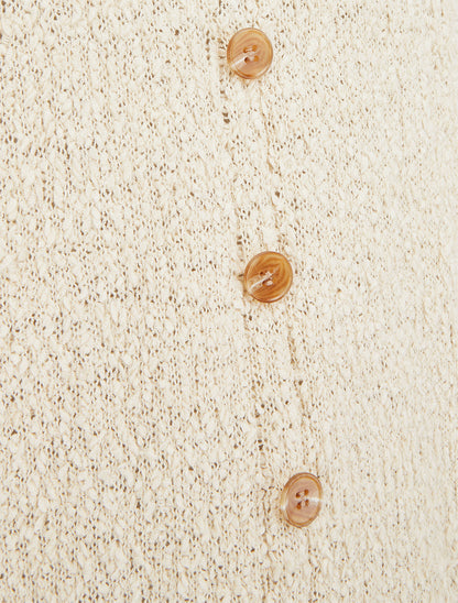 Débardeur en maille style peau de mouton - Écru - 3