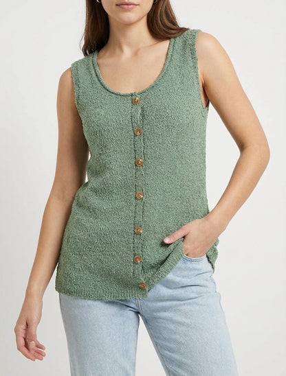 Stricktop im Schafsfell-Stil - Kaki