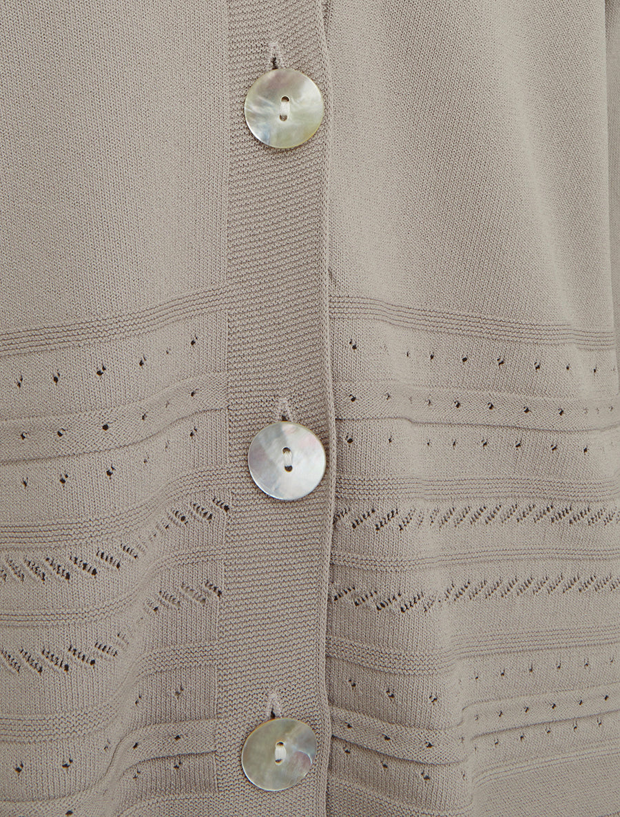 Gilet fin à col V - Taupe - 3