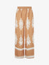Pantalon ample à imprimé arabesque - Camel - 1