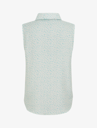 Top sans manches imprimé à pois - Turquoise - 2